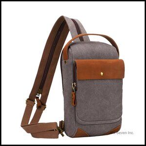 Canvas Sling Backpack Casual Crossbody Daypack Travel Waterproof Adjustable